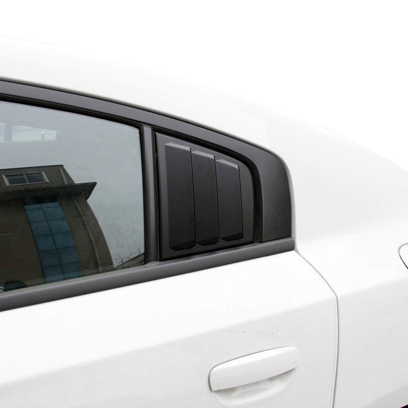 crosselec Side Window Louvers Air Vent Scoop Shades Cover Blinds ABS for Dodge Charger 2011-2021 (Black) - Image 2