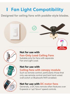meross meross Smart Ceiling Fan Control & Dimmer Light Switch, Works w/Apple HomeKit, Alexa, Google & SmartThings, 4-Speed Fan Control, 2.4G Wi-Fi Fan and Light Switch Combo, Neutral Wire Needed, Single Pole  - Image 3
