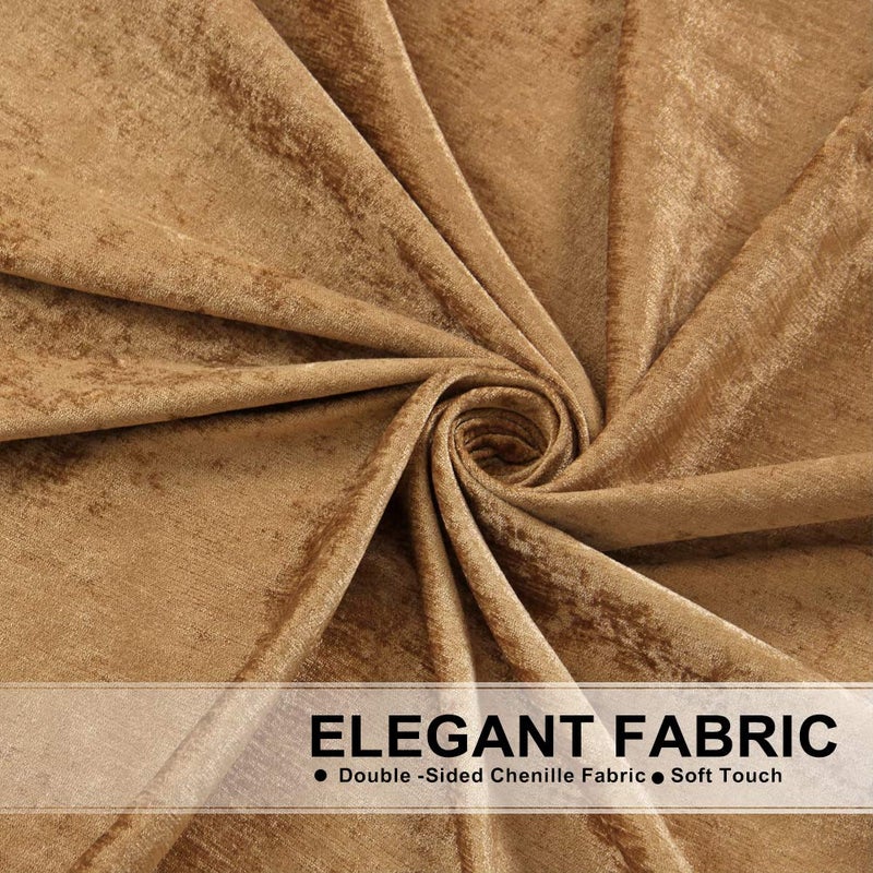 ELKCA ELKCA Double-Sided Chenille Waterfall Valance for Living Room Bronze Window Curtains Valance for Bedroom (Bronze  W118 Inch  1 Panel)  - Image 4