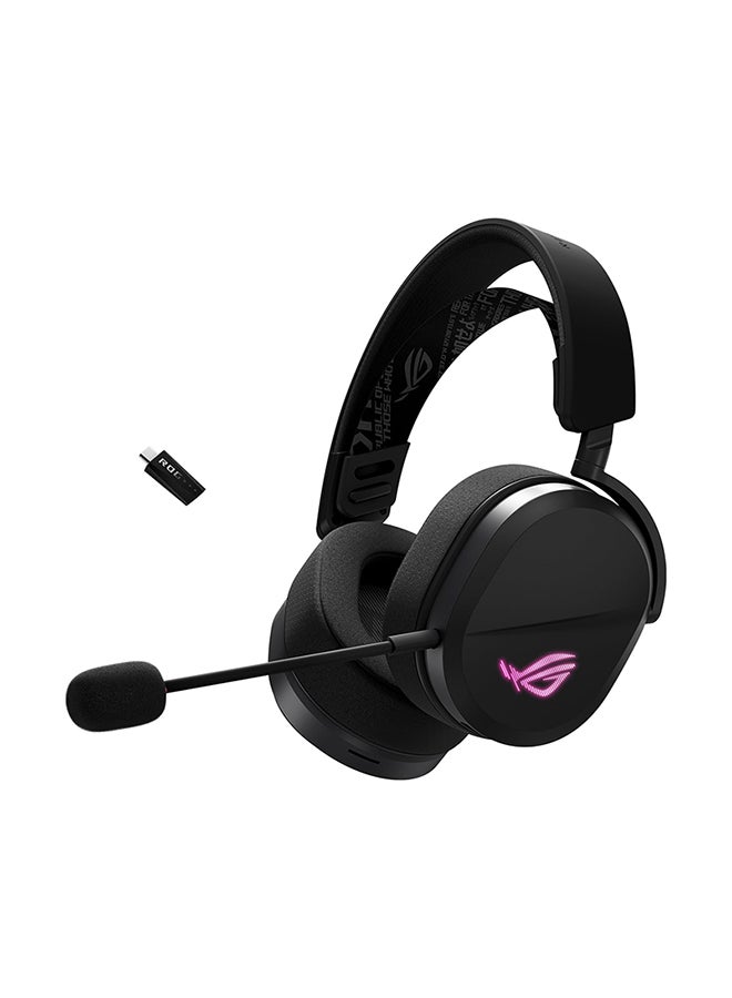 ASUS ROG Pelta Tri-Mode Wireless Gaming Headset, 2.4GHz ROG SpeedNova, Bluetooth, USB-C Wired, 50mm Titanium-Plated Drivers, 10mm Super-Wideband Boom Mic, RGB Aura Sync, 70h Battery, Lightweight 309g, Black | 90YH0410-BHUA00