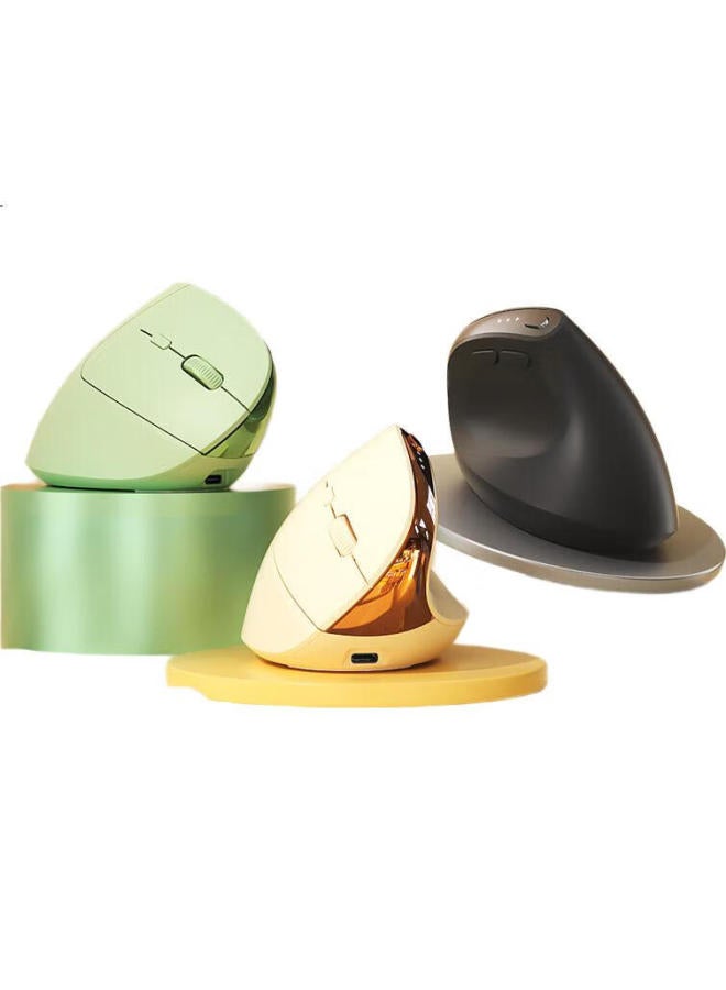 B.O.W Mw190L Max Ergonomic Wireless Charging Silent Vertical Mouse For Laptop Computer Office Use Gray Black - Image 1