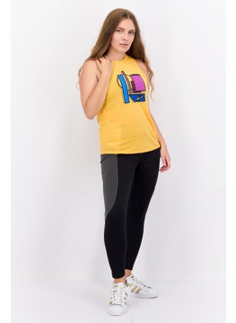 Brooks Women Sportswear Fit Round Neck Sleeveless Running Tank Top, Orange Combo  - Image 4