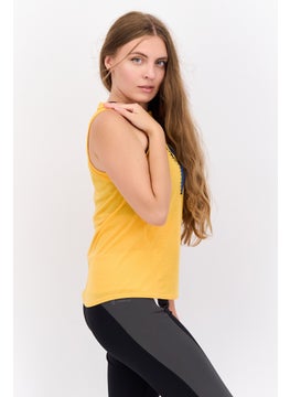 Brooks Women Sportswear Fit Round Neck Sleeveless Running Tank Top, Orange Combo  - Image 2