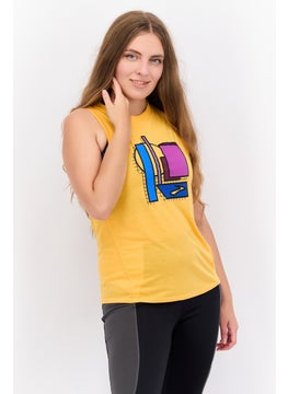 Brooks Women Sportswear Fit Round Neck Sleeveless Running Tank Top, Orange Combo  - Image 1