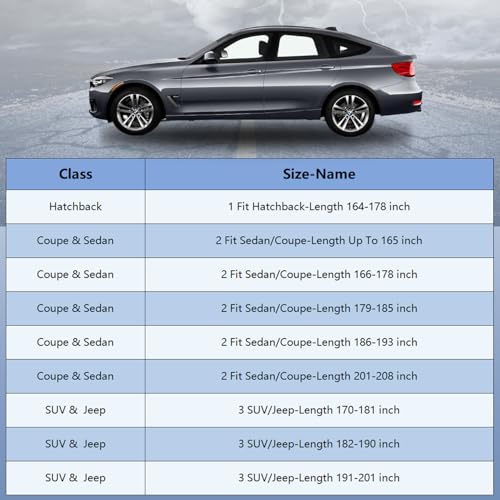 Molebt SUV Car Cover Waterproof All Weather for Automobiles, Full Exterior Covers for Jeep (170-181 inch) Universal Fit for Subaru CrossTrek, Kia Soul, Honda HRV etc. Rain Winter Sun Snow Protection. - Image 5