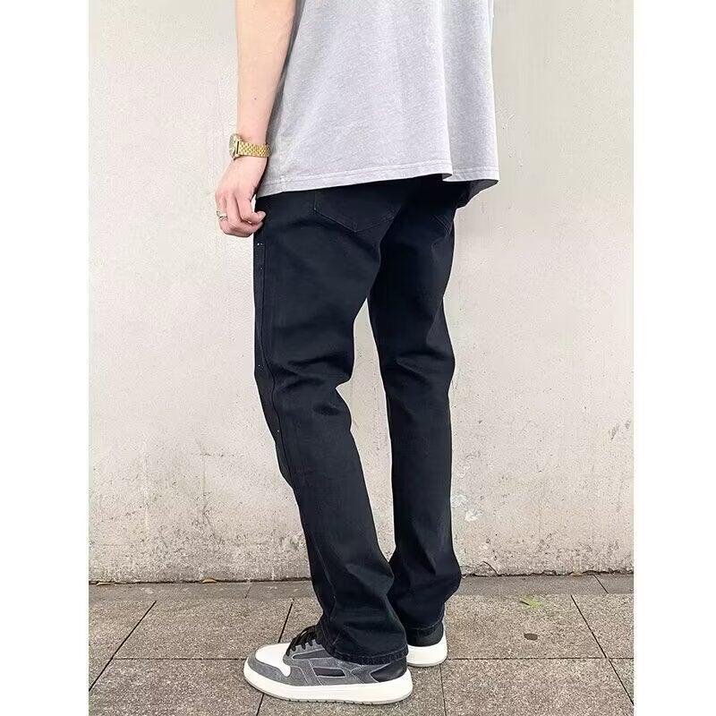 Unisex Classic Denim Jeans Loose Fit Daily Outdoor Wear - Image 4