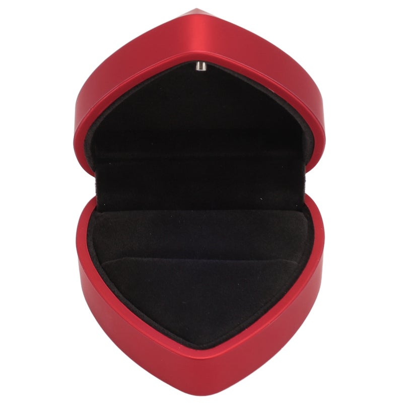 Ring Box LED Heart Shaped Ring Box Waterproof Exquisite Ring Case Romantic Decorative Jewellry Display Box for Proposal Engagement Wedding Red - Image 2