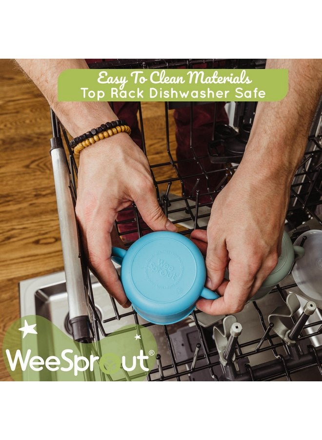 وي سبراوت حاويات الوجبات الخفيفة WeeSprout، أكواب الوجبات الخفيفة المصنوعة من السيليكون الآمن غذائيًا، أغطية مقاومة للانسكاب للأطفال الصغار والرضع، أغطية سفر بلاستيكية صلبة ممتازة، أكواب آمنة للأطفال الصغار والرضع في غسالة الأطباق، - Image 4