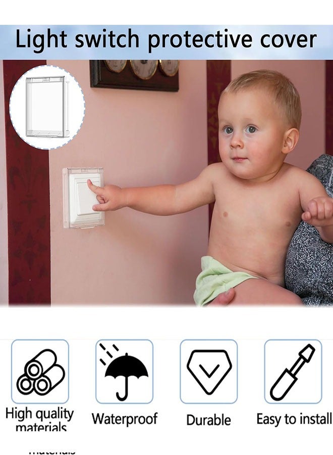 Light Switch Guard Cover, 2Pcs Child Proof Wall Switch Cover, Child Safety Plug Socket Covers, Prevents Accidental Switch Flips by Children and Adults  - Image 4