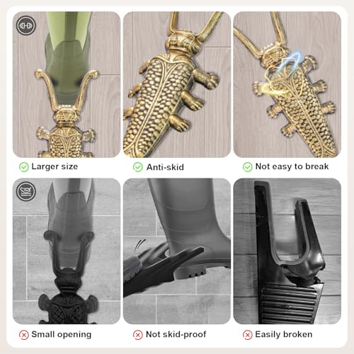 HIPULX Boot Jack Remover - Heavy Duty Wrought Iron Boot Puller for Cowboy Boots, Work Boots & Outdoor Footwear - Boot Remove Helper for Farmers, Elderly & Construction Workers (Gold) - Image 3