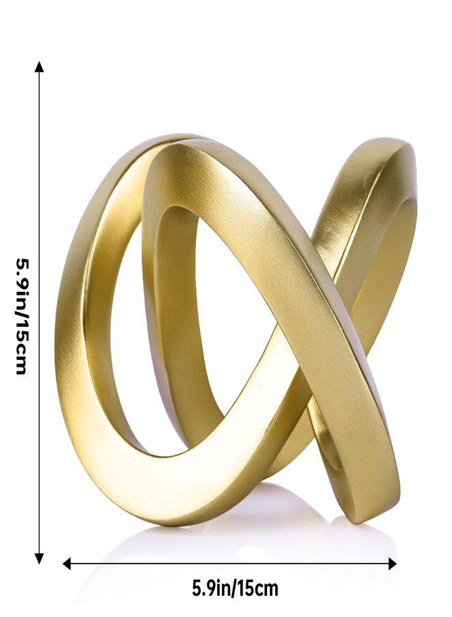 DOVDOV Gold Knot Decorative Sculpture, Gold Room Decor Aesthetics, Mobius Ring Statue for Shelves Living Room tv Cabinet Office Cabinet Above Coffee Table Decor Accents. - Image 2