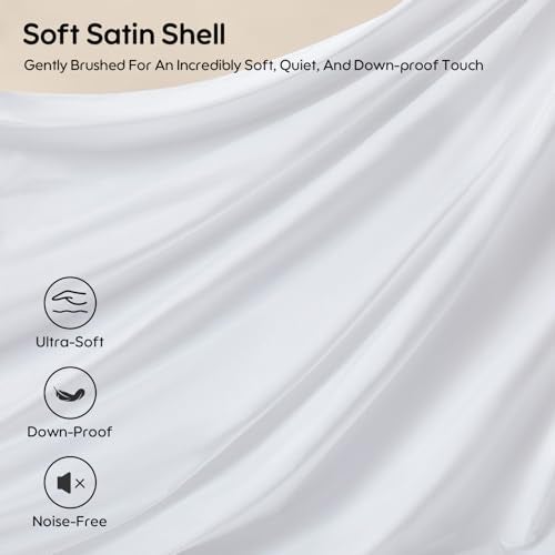 Swandream Goose Feather and Down Bed Pillows Queen Size Set of 2, Luxury 3-Chamber Pillows with Soft & Down-Proof Cover, Fluffy Plush Hotel Bed Pillows for Side, Back & Stomach Sleepers - Image 3