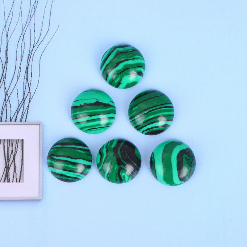 20pcs 14MM Time Sticker Stone Round Glass Patch Supplies for Jewelry Craft Making (Green) - Image 3