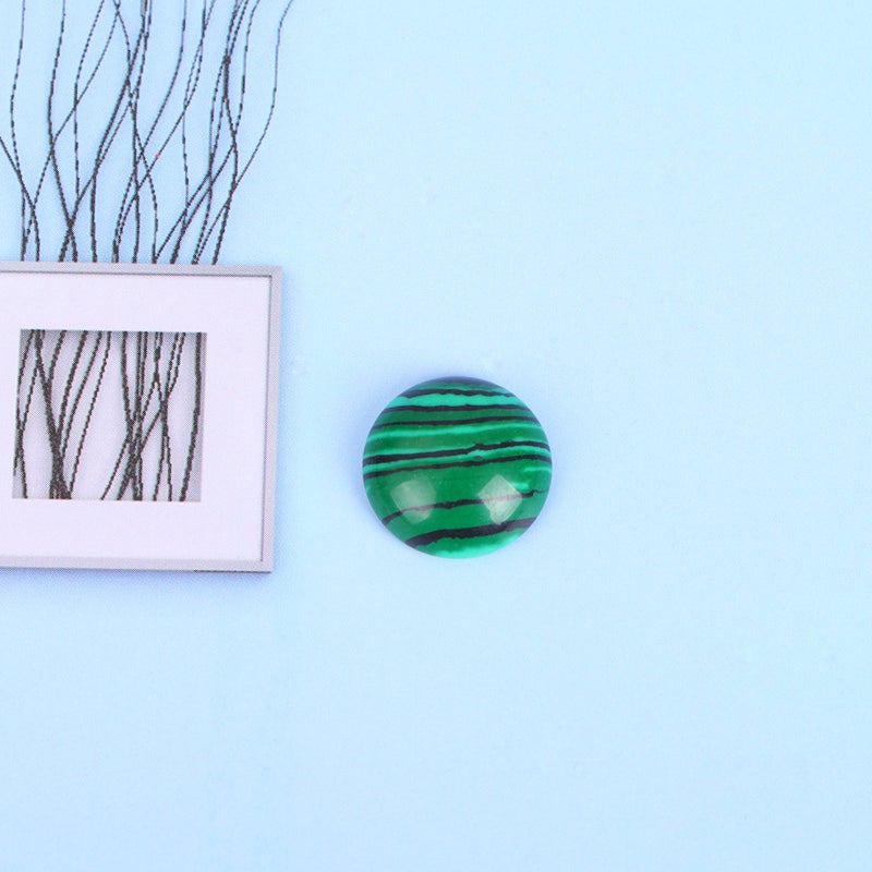 20pcs 14MM Time Sticker Stone Round Glass Patch Supplies for Jewelry Craft Making (Green) - Image 4