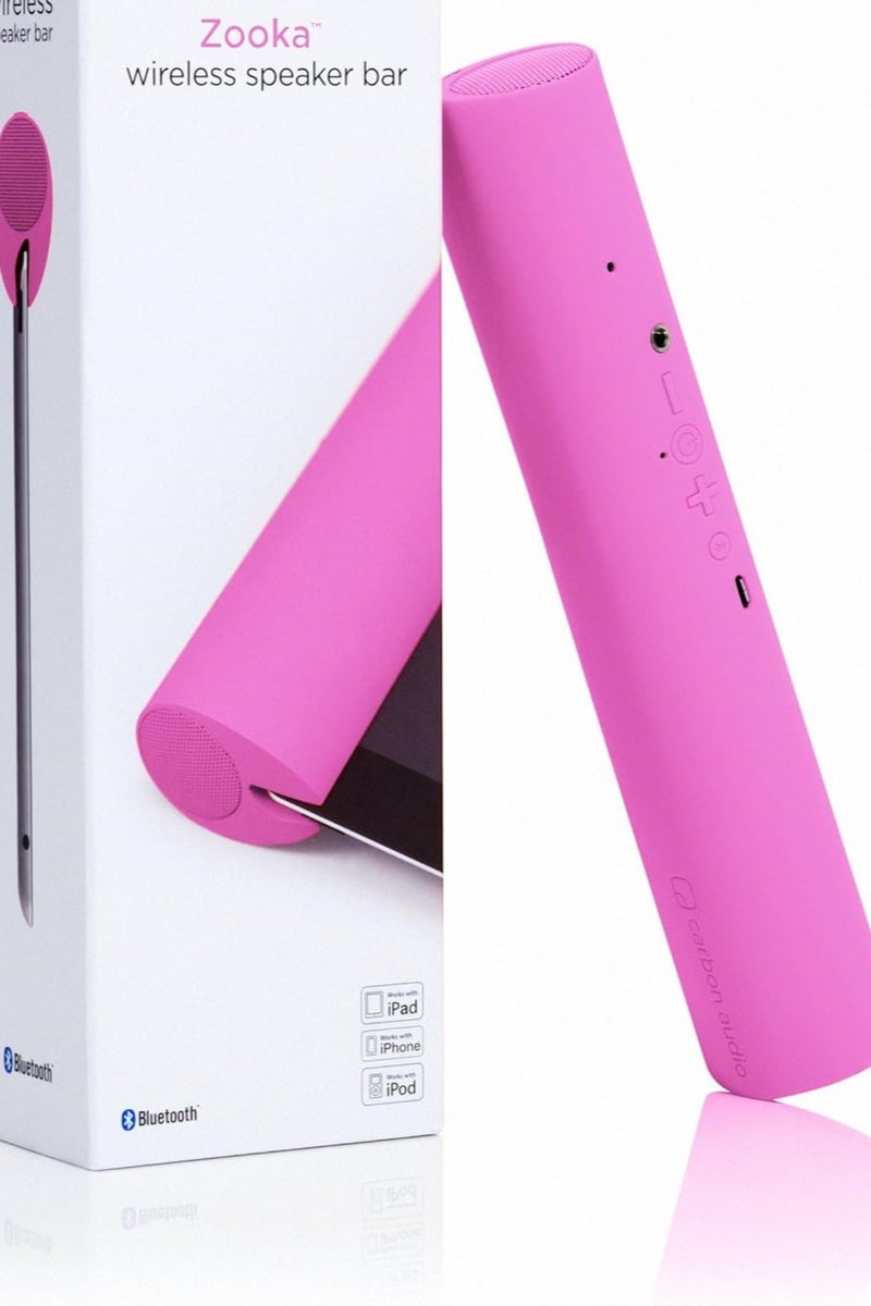 Zooka Zooka Bluetooth Stereo Wireless Speaker – Pink Silicone Tablet & Laptop Mount – Lightweight, Portable & Hands-Free Audio  - Image 1