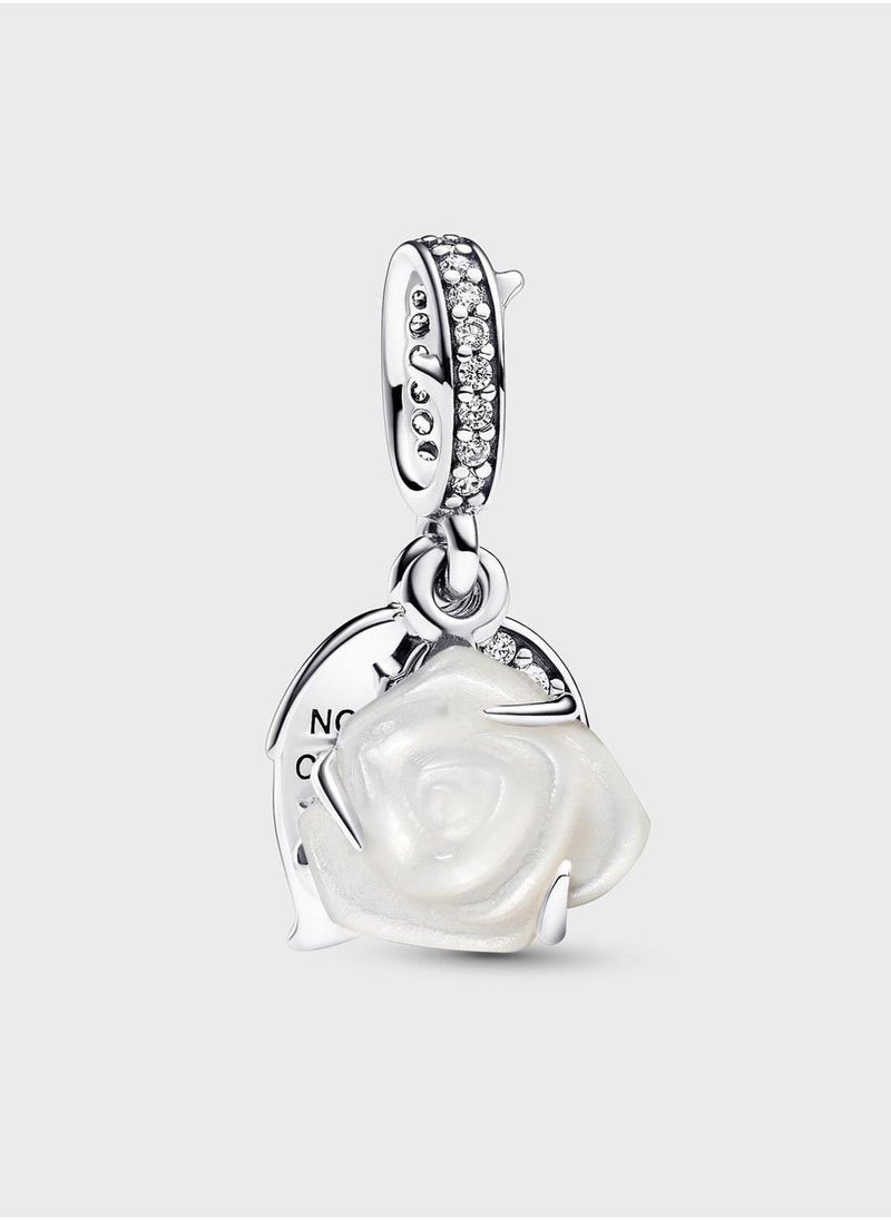 PANDORA White Rose In Bloom Double Dangle Charm  - Image 1