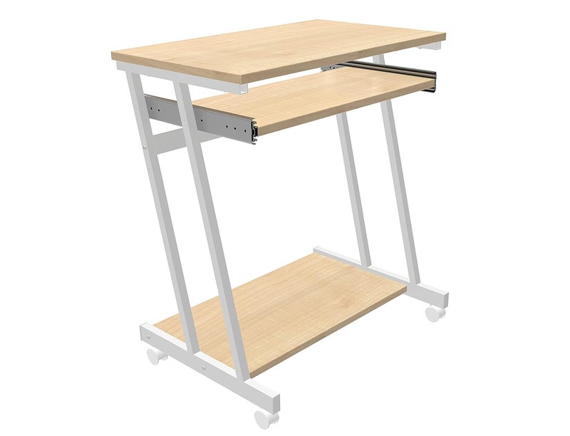InnoFur Trapezi Desk with Storage Study Computer Laptop Table for Students Adults Office Table with Keyboard Tray Wheels Colour Beige 65cmsWx75cmsHx40cmsD 1 Year Warranty - Image 4