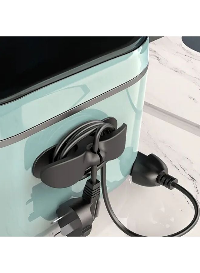 Wall Mounted Cable Organizer Butterfly Clip 2pc Black 2pc Gray Cord Management Office Desk - Image 3