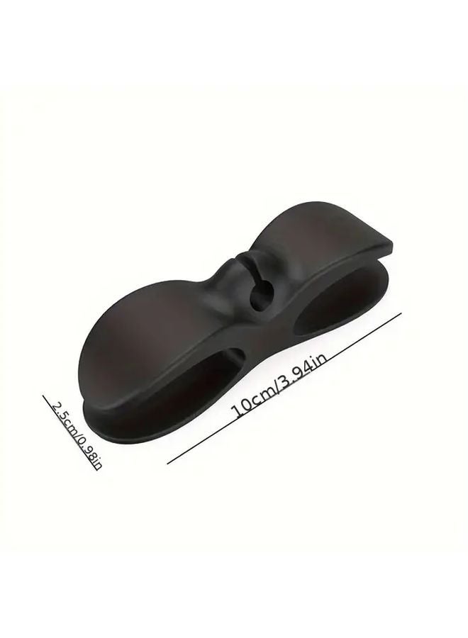 Wall Mounted Cable Organizer Butterfly Clip 2pc Black 2pc Gray Cord Management Office Desk - Image 4