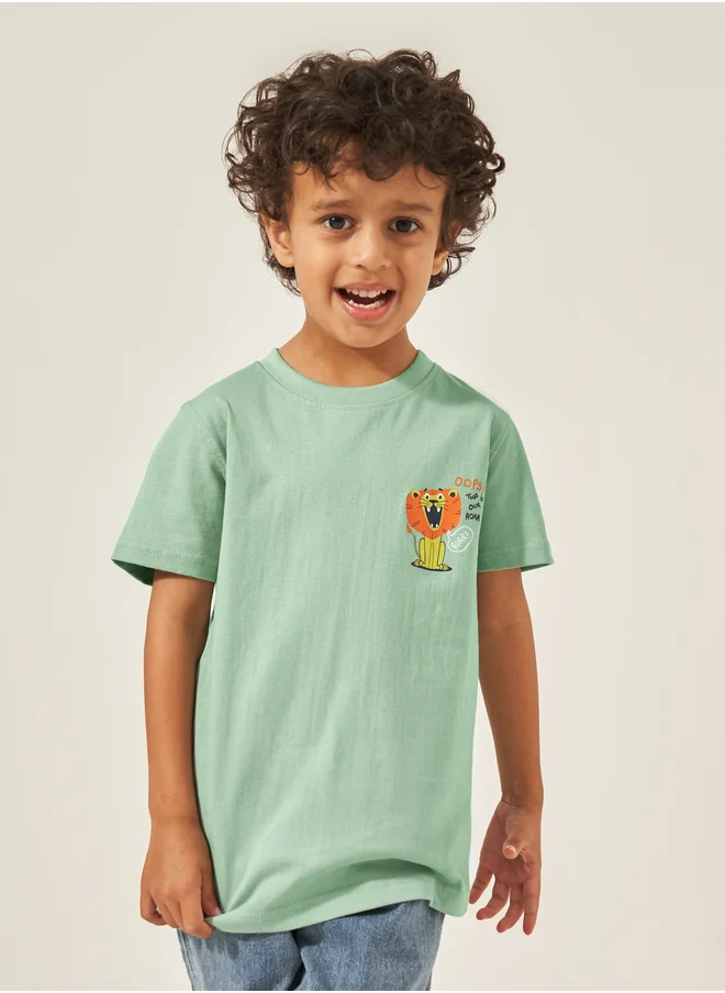 ستايلي Styli Graphic Print Short Sleeve T-Shirt