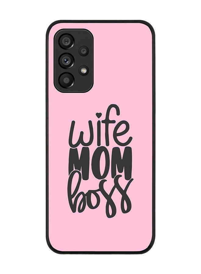 Stylizedd Rugged Black edge case for Samsung Galaxy A33 5G Slim fit Soft Case Flexible Rubber Edges Anti Drop TPU Gel Thin Cover - Wife Mom Boss - Image 1