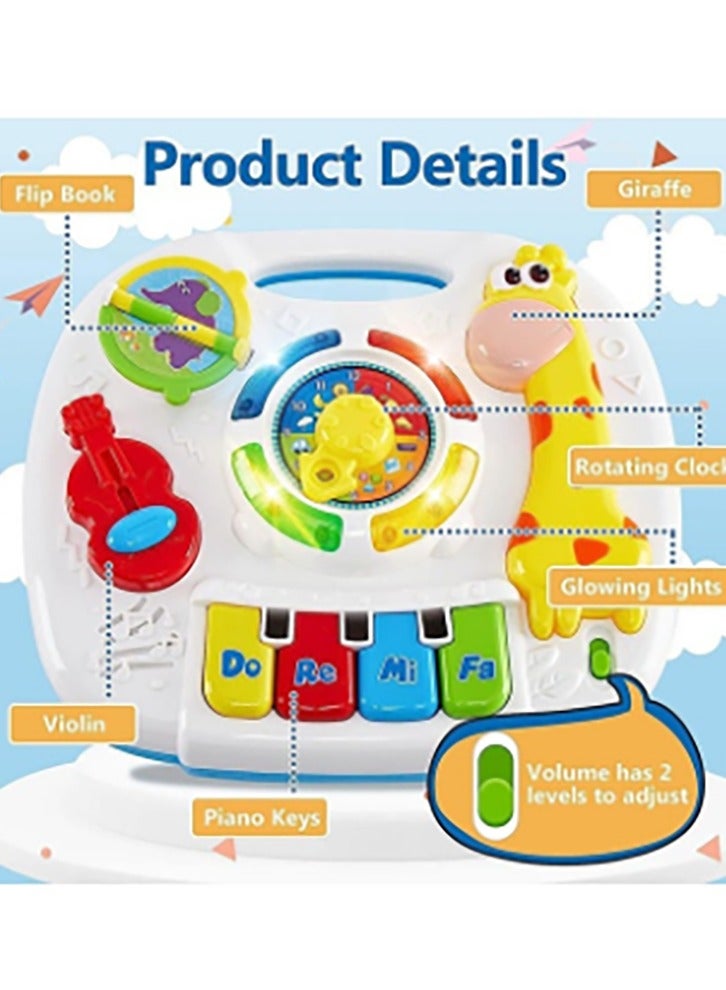 Baby Activity Table for Toddlers 6 to 12 Months, Giraffe Musical Learning Table 2 in 1 for Boys Girls,Baby Musical Toys Multifunctional Play Early Learning Table for 1 2 3 Years Old