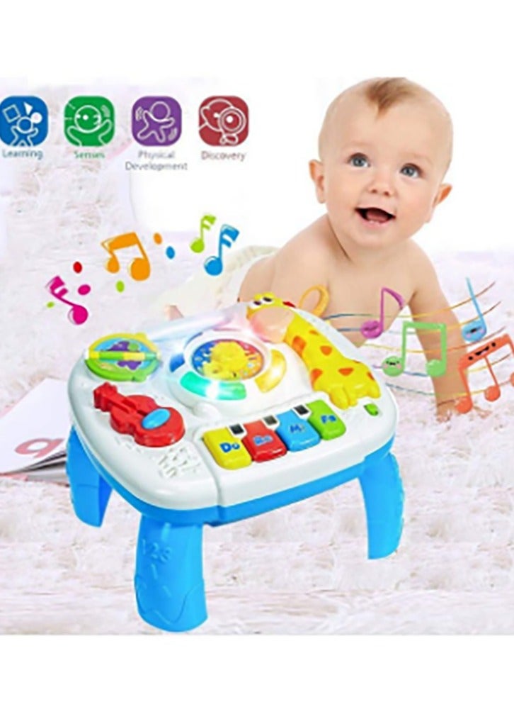 Baby Activity Table for Toddlers 6 to 12 Months, Giraffe Musical Learning Table 2 in 1 for Boys Girls,Baby Musical Toys Multifunctional Play Early Learning Table for 1 2 3 Years Old
