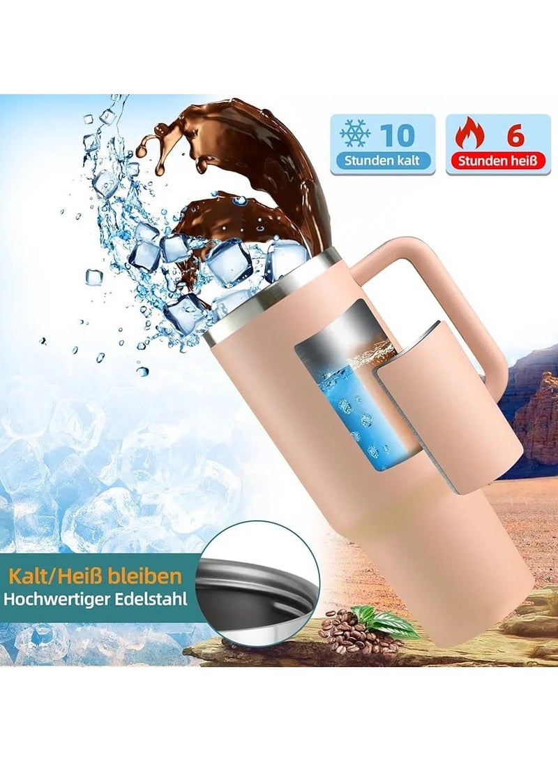 كوب ستانلي كوينشر H2.0 فلوستيت الاصلي مختوم ، معزول بتفريغ الهواء فولاذ مقاوم للصدأ مع غطاء وشفاطة للمياه أو الشاي المثلج القهوة وعصير السموذي , 12ساعة بارد و 6 ساعات ساخن, 1.18 لتر