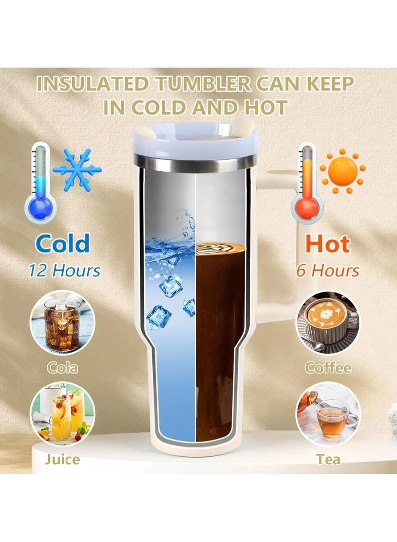 كوب ستانلي كوينشر H2.0 فلوستيت الاصلي مختوم ، معزول بتفريغ الهواء فولاذ مقاوم للصدأ مع غطاء وشفاطة للمياه أو الشاي المثلج القهوة وعصير السموذي , 12ساعة بارد و 6 ساعات ساخن, 1.18 لتر