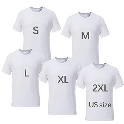 ORJ 5 PCS Unisex Sublimation Blank T Shirt White Polyester Shirts Crew Neck Short Sleeve for Sublimation T Shirt - Image 1