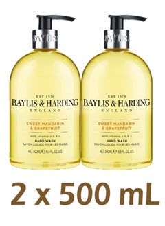 Baylis & Harding Sweet Mandarin and Grapefruit Hand Wash 2x500ml  - Image 1