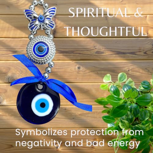 BLUE BEADS Turkish Feng Shui Vastu Blue Glass Evil Eye Hanging/Door Hanging Nazar Batu for Protection and Good Luck - Perfect for Gifting Home or Office (Butterfly Evil Eye) - Image 5