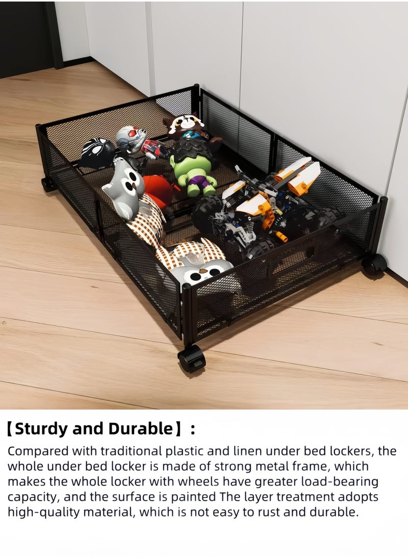 nihao Mobile Pulley Iron Bed Storage Cart, Simple Large Capacity Toys, Clothes, Shoes floor-standing - 60*40*15.5cm  - Image 2