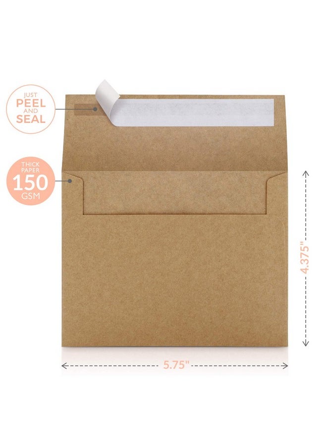 Sweetzer & Orange - A2 Envelopes (100 With Box). Brown Envelopes Self Seal. Luxury 150Gsm For Greeting Card Envelopes And Invitation Envelopes 4-3/8 X 5-3/4, Rsvp Envelopes, Plain Kraft Envelopes. - Image 1