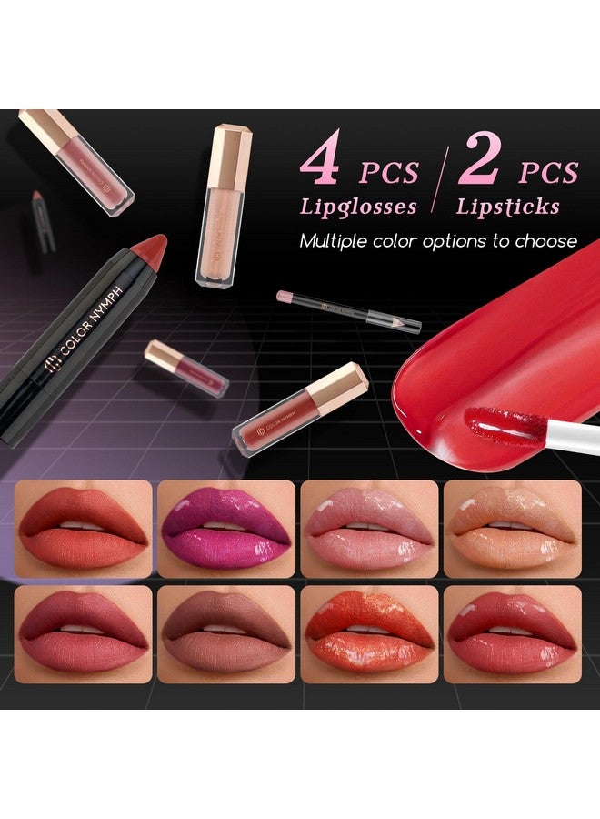 COLOR NYMPH طقم مكياج مبتدئ للفتيات الصغيرات حقيبة تدريب للنساء طقم كامل مع ظلال العيون أحمر شفاه أحمر خدود فرش ملمع شفاه ماسكارا شمع حواجب ومرآة وردي طقم مستحضرات تجميل مبتدئ كامل - Image 4