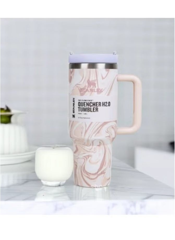 40oz Quencher H2.0 Stainless Steel Vacuum Insulated Tumbler with Reusable Straw & Leak-Resistant FlowState Lid | Hot & Cold Beverage Travel Mug for Water, Coffee, Smoothies, Iced Tea | Eco-Friendly, Durable, BPA-Free Reusable Cup for Daily Use