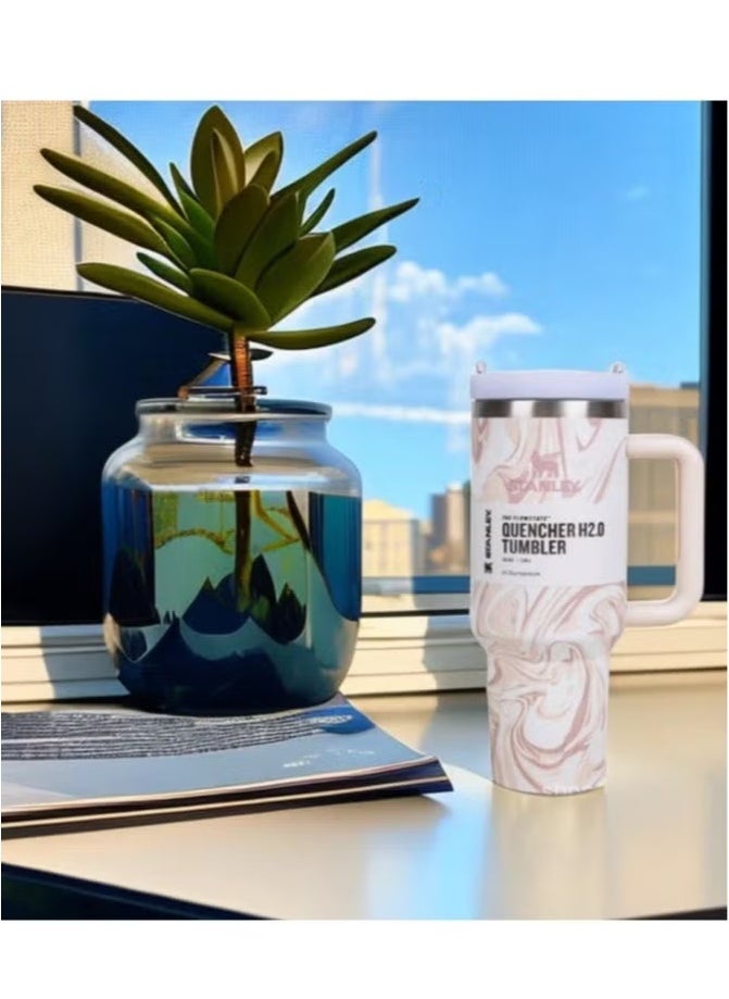 40oz Quencher H2.0 Stainless Steel Vacuum Insulated Tumbler with Reusable Straw & Leak-Resistant FlowState Lid | Hot & Cold Beverage Travel Mug for Water, Coffee, Smoothies, Iced Tea | Eco-Friendly, Durable, BPA-Free Reusable Cup for Daily Use