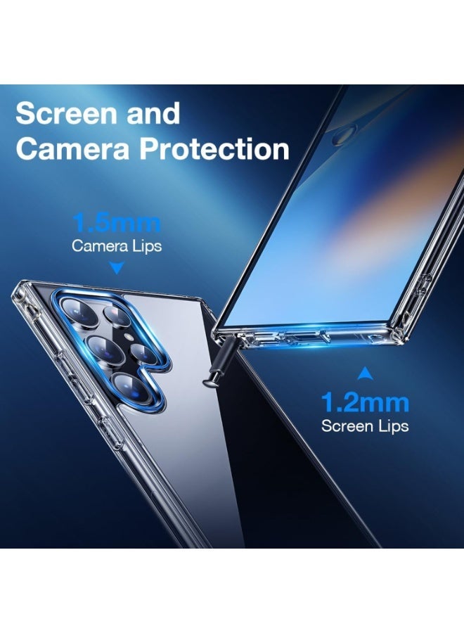 Clear Shockproof Case for Samsung Galaxy S23 Ultra | PC+TPU Hybrid | AR Optical Coating | Anti-Yellowing | Full Protection Transparent Cover | Wireless Charging Compatible - Image 4