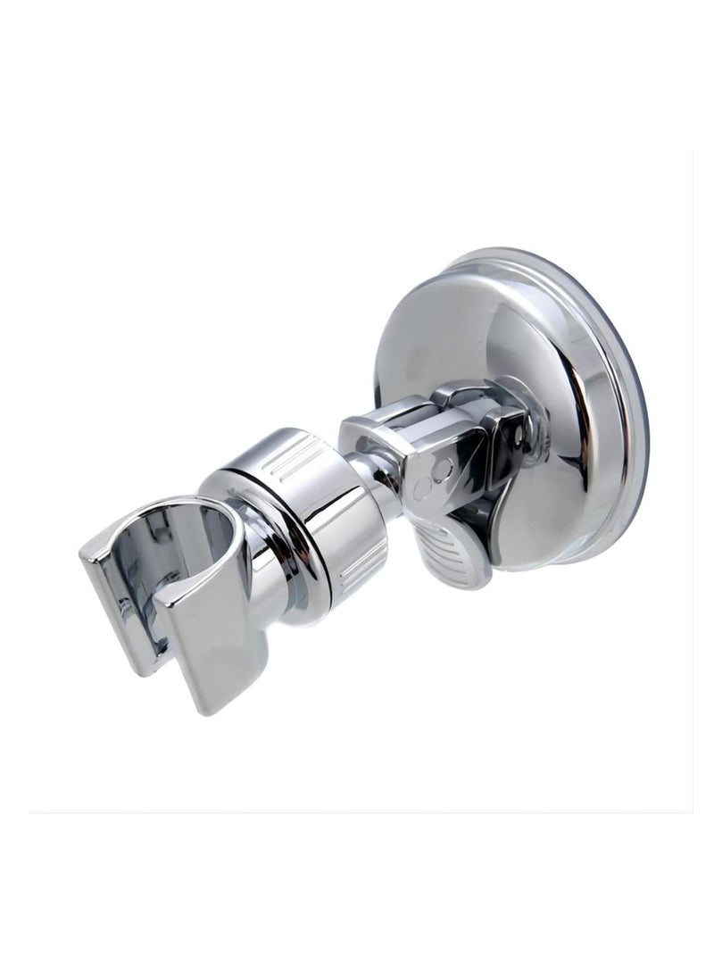 Shower Head Holder Bathroom Suction Cup Handheld Showerhead Bracket, Adjustable Height Holder, Removable Wand Wall Mounted Bracket Silver 2pcs - Image 3