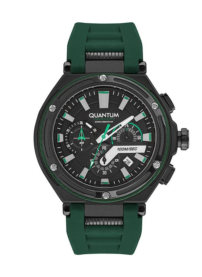 Quantum QUANTUM Men's Watch, Chronograph Display and Silicone Strap - HNG1010.656, Green  - Image 1