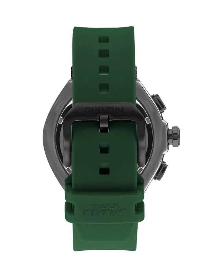 كوانتوم QUANTUM Men's Watch, Chronograph Display and Silicone Strap - HNG1010.656, Green