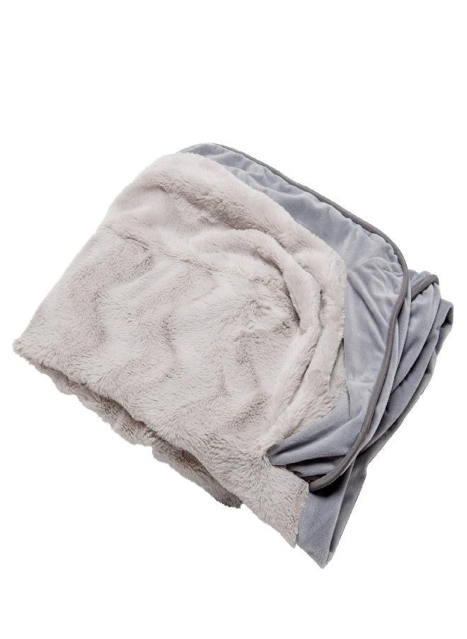 Furhaven - Furhaven Replacement Dog Bed Cover Perfect Comfort Plush & Velvet Waves Sofa-Style, Machine Washable - Granite Gray, Large - Image 1