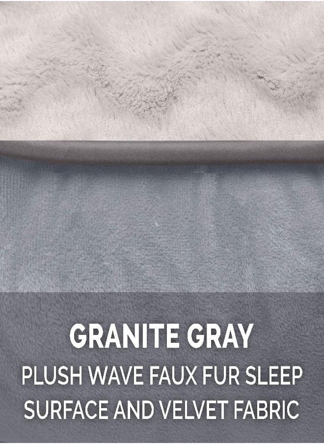 Furhaven - Furhaven Replacement Dog Bed Cover Perfect Comfort Plush & Velvet Waves Sofa-Style, Machine Washable - Granite Gray, Large - Image 1