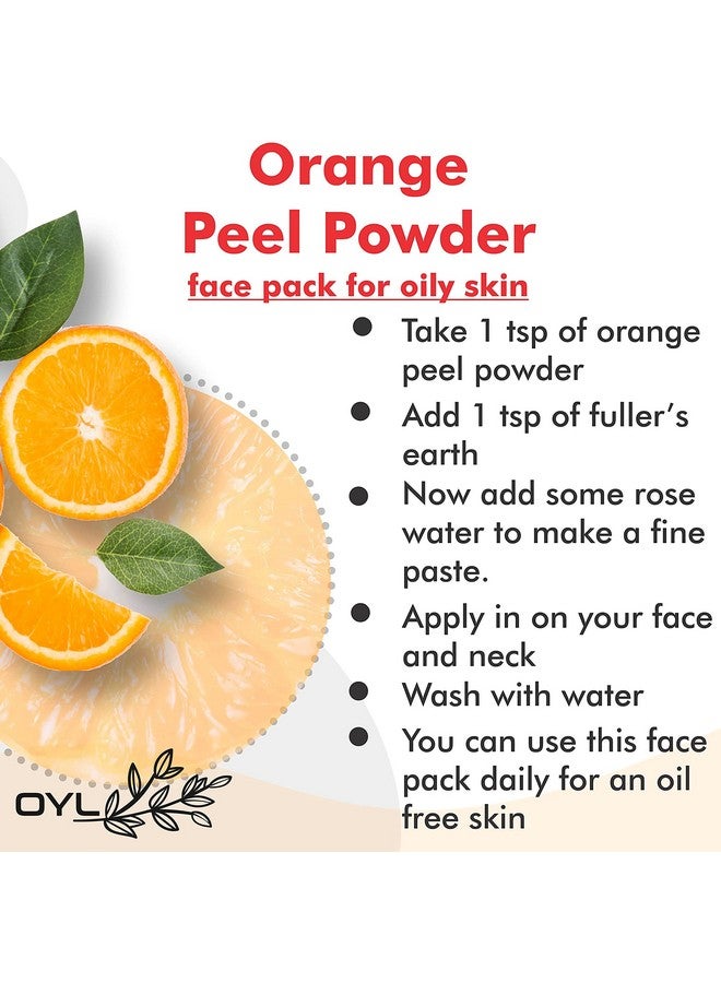 OY-L OYL Natural Orange Peel Powder & Multani Mitti Powder/Fullers Earth/Bentonite Clay/Combo Pack For Face Care, Skin Whitening, Hair Care - 100g Each Pack Of 2 - Image 3