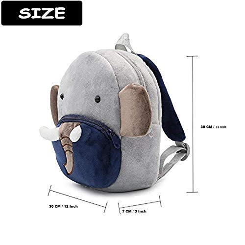 blue tree Cute Kids Backpack Toddler Bag Plush Animal Cartoon Mini Travel Bag for Baby Girl Boy 1-6 Years (Elephant) - Image 5