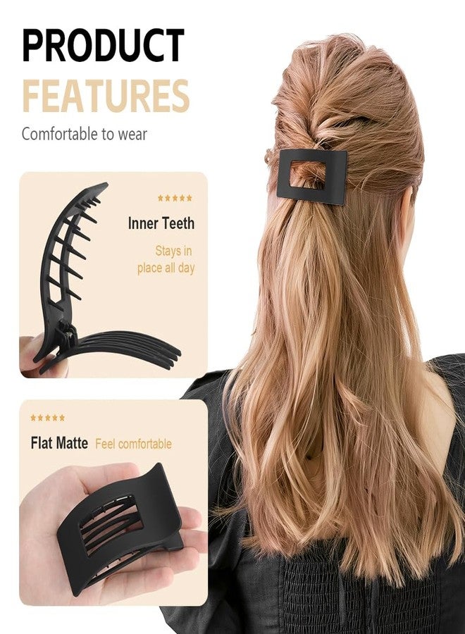 MAYCREATE® 4 Pack French Flat Hair Clips For Woman, Large Matte No-Slip Claw Clips, Strong Hold Styling Hair Clip Accessories For Thick & Thin Hairs, Multicolor - Image 4