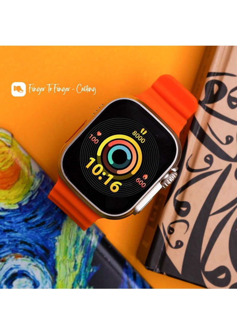 Ultra - T800 Ultra Near Field Communication Smart Watch Bluetooth Wireless Charging Sports Watch for Adult Unisex (Orange) - Image 1
