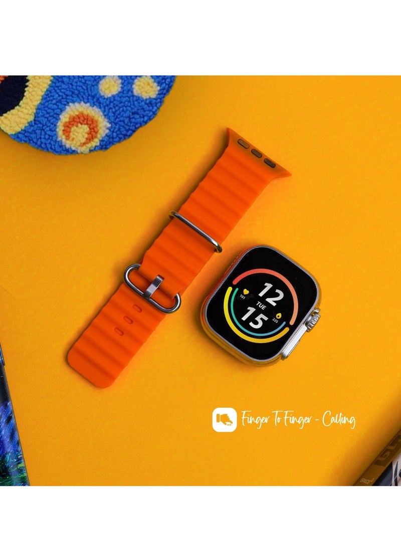 Ultra - T800 Ultra Near Field Communication Smart Watch Bluetooth Wireless Charging Sports Watch for Adult Unisex (Orange) - Image 1