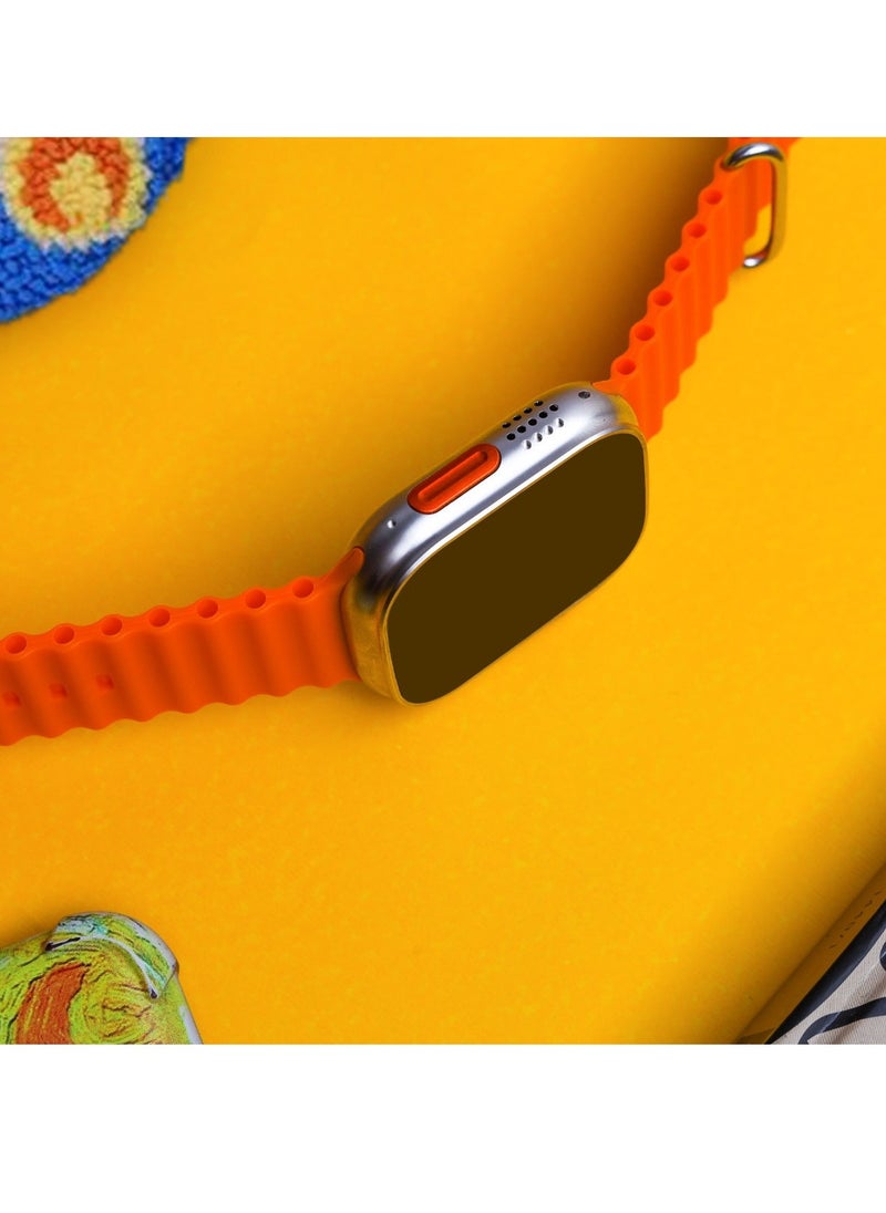 Ultra - T800 Ultra Near Field Communication Smart Watch Bluetooth Wireless Charging Sports Watch for Adult Unisex (Orange) - Image 1