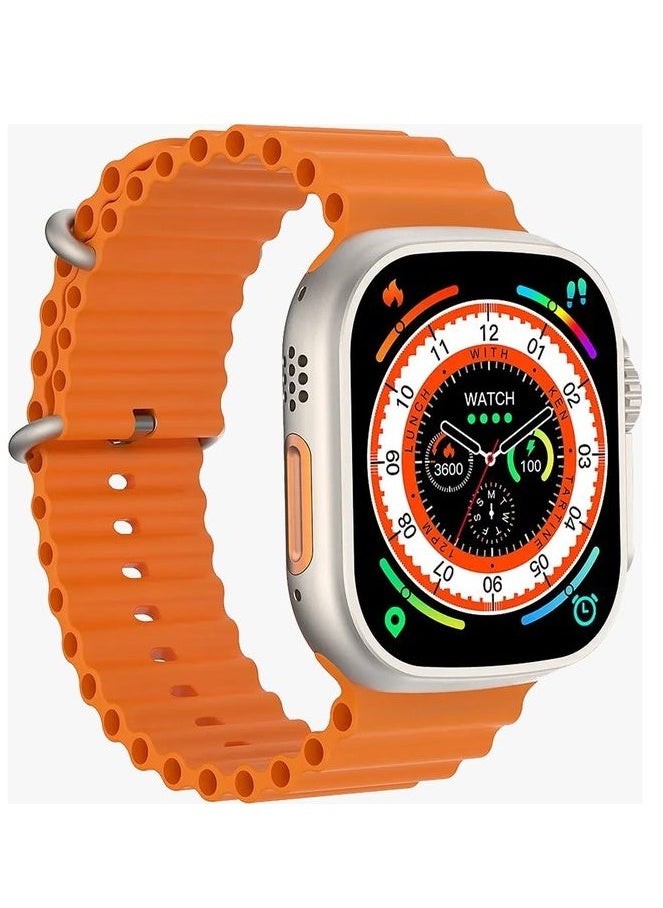 Ultra - T800 Ultra Near Field Communication Smart Watch Bluetooth Wireless Charging Sports Watch for Adult Unisex (Orange) - Image 1